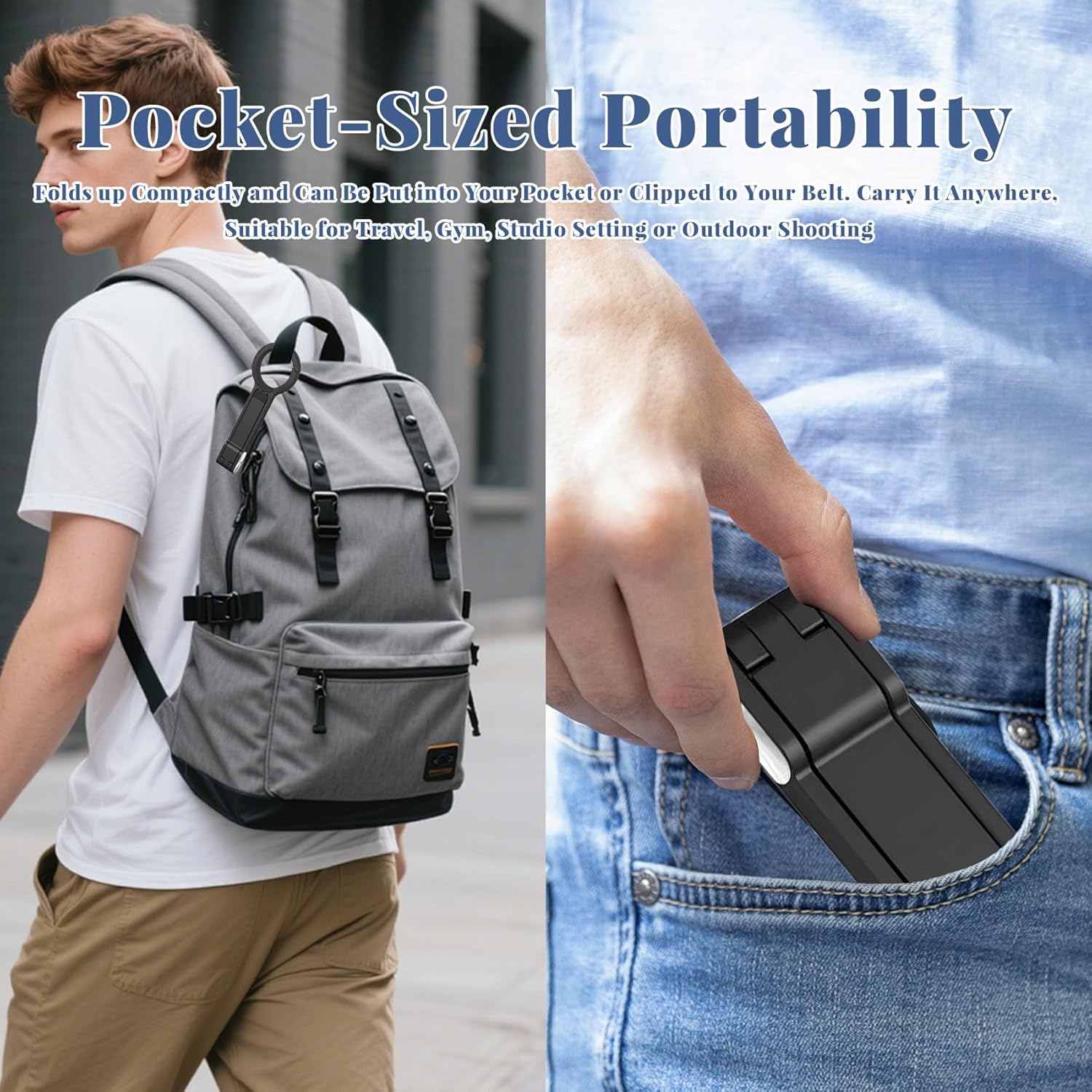 Magnetic Phone Tripod for iPhone, Portable Phone Holder Mini Tripod for Magsafe, 5 in 1 Portable Pocket Size Vlogging Tripods with 180° Rotation & Strong Magnet (2PCS)