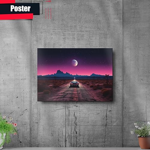 Miniatura 2 de Unique Synthwave Style Retro Art, 80s style art, framed poster print, guest room art, cool living room art, poster Prints, Decor poster