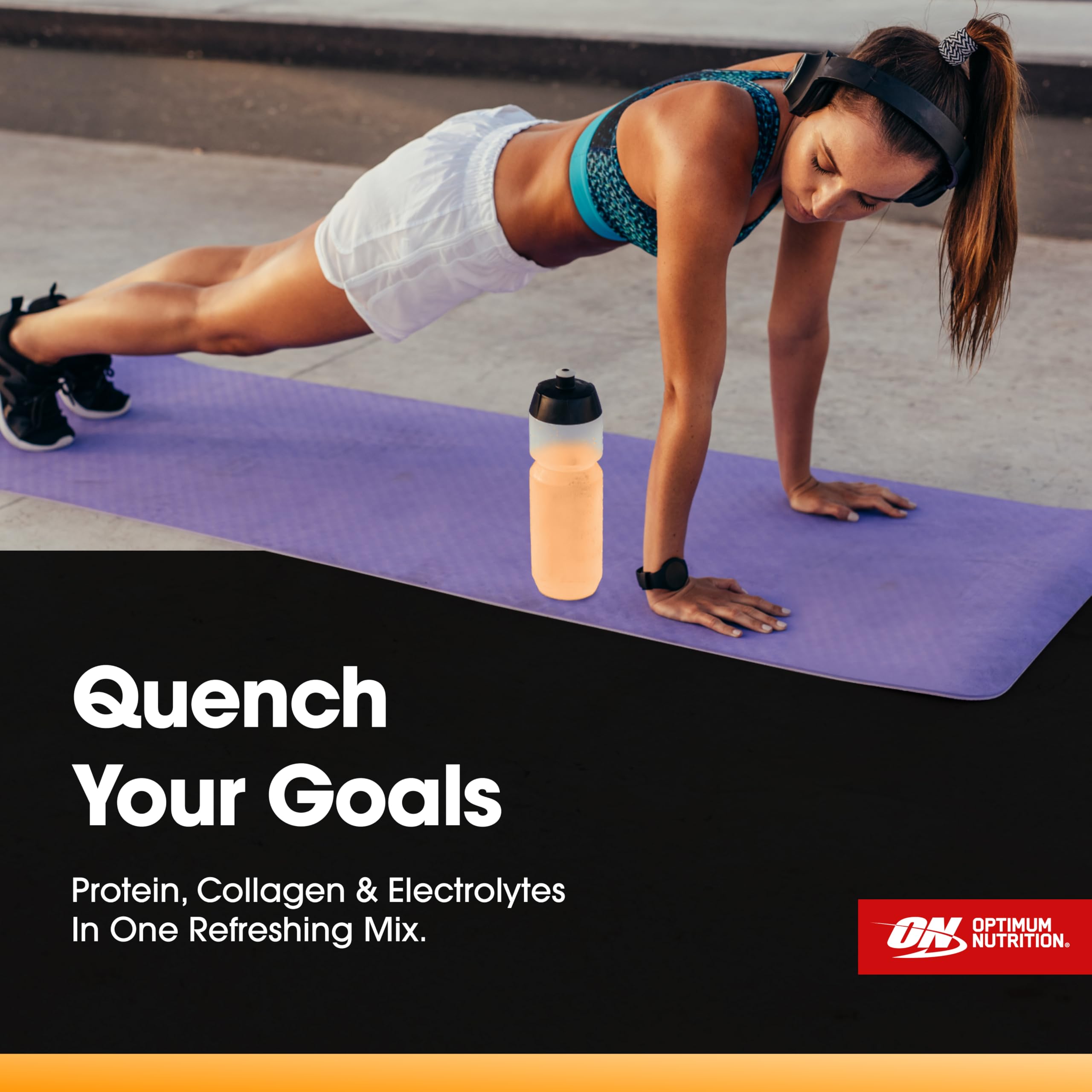 Optimum Nutrition Pro Quench, 10g Clear Protein, 10g Collagen peptides & Electrolyte Powder Drink Mix, Tropical Orange Mango, 20 Servings, 520 Grams (Packaging May Vary)