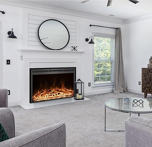 Miniatura 7 de Kentsky Chimenea eléctrica, insertos de chimenea eléctrica de 50 pulgadas, calentador de chimenea empotrado con control remoto, colores de llama