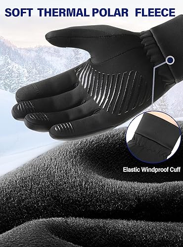 Miniatura 2 de Guantes de invierno para hombre y mujer, guantes térmicos resistentes al viento, para pantalla táctil, unisex, cálidos, antideslizantes, forrados,