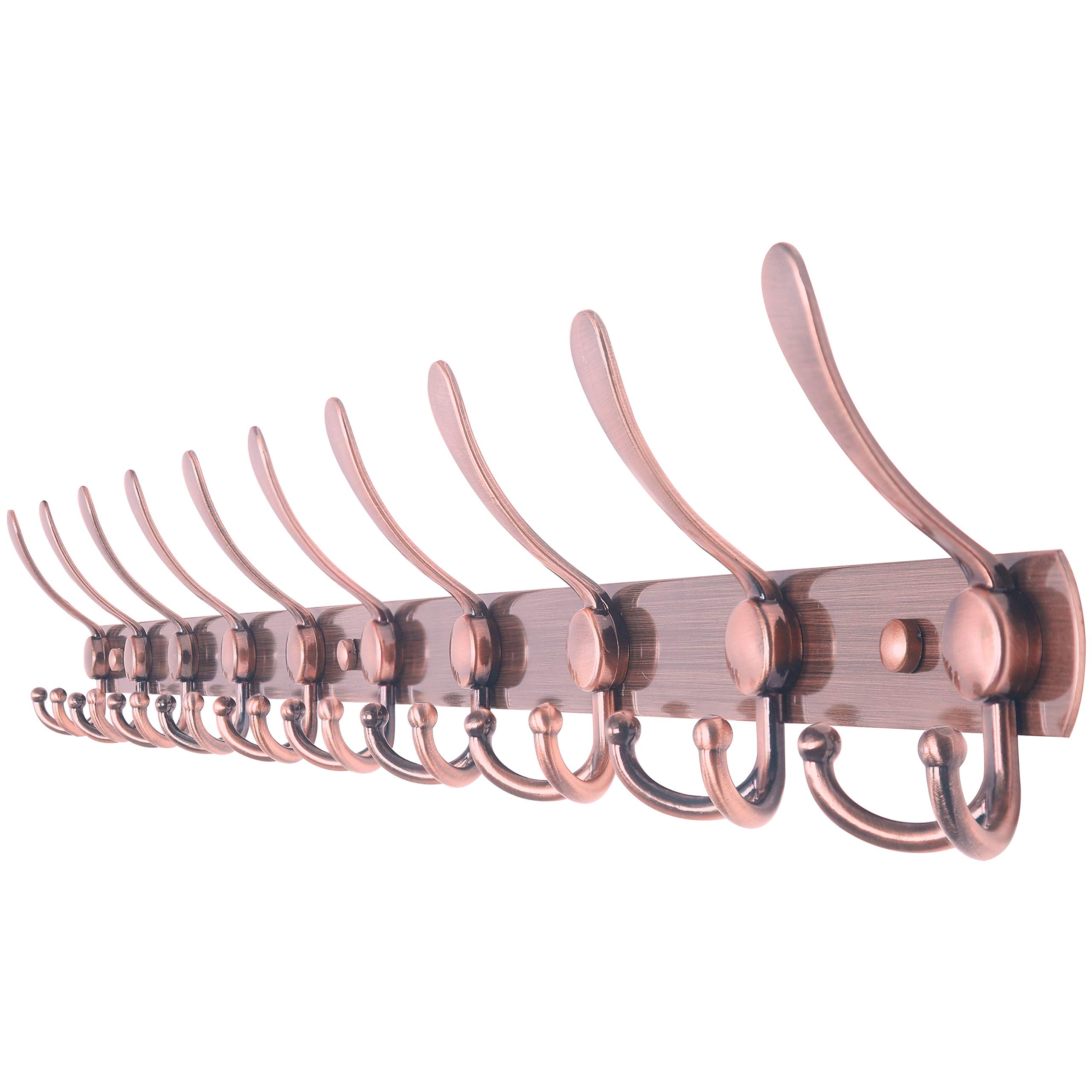 Webi R/Antique Copper Coat Ack Wall Mount,96Cm Long Coat Hooks Wall Mounted,10 Tiple Hooks Fo Hanging Clothes,Jacket,