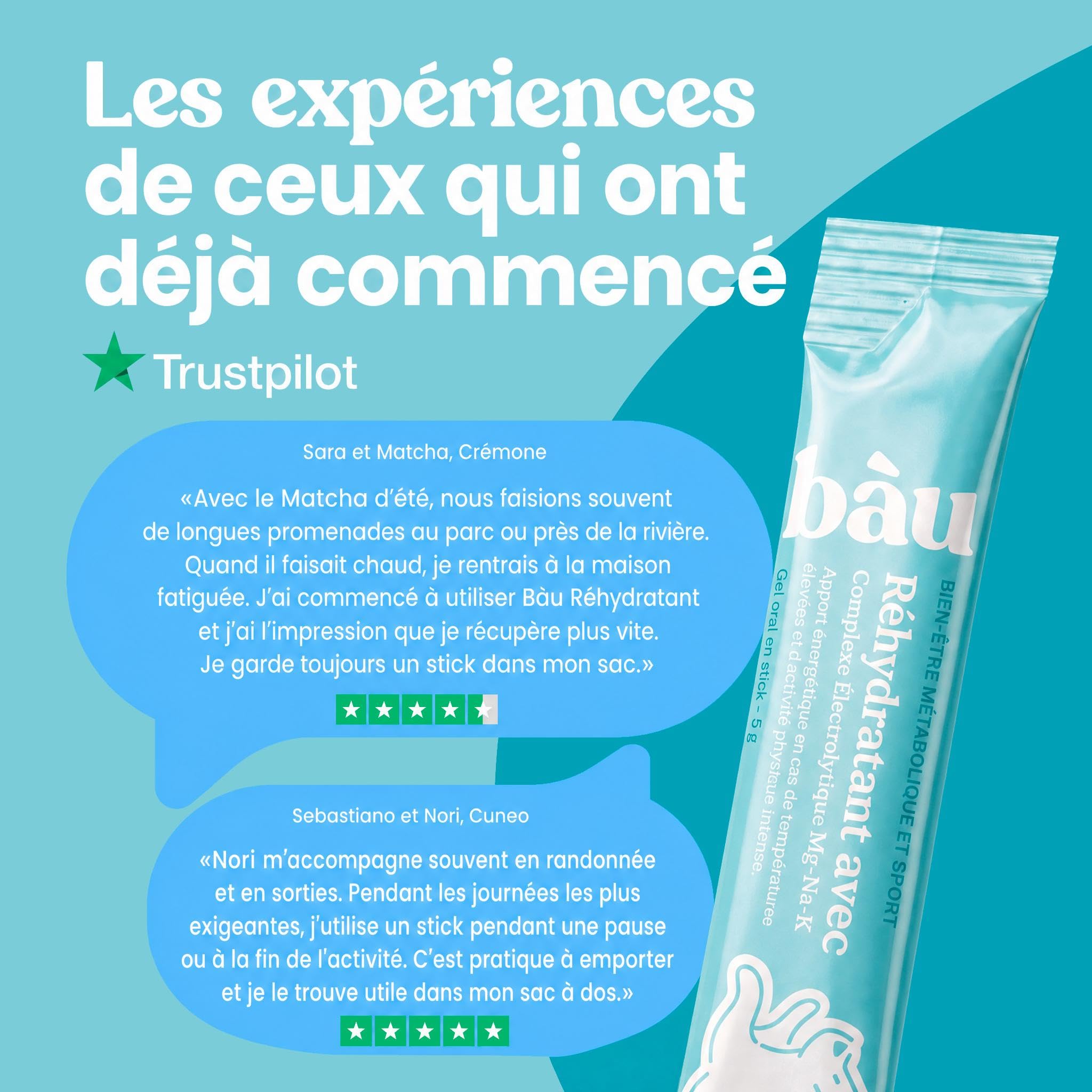 BAU Réhydratant Électrolytique pour Chiens Sportifs – Idéal par Temps Chaud – Gel Énergétique avec Magnésium, Sodium et Potassium – Soutien Pendant l’Activité – Sticks Unidose