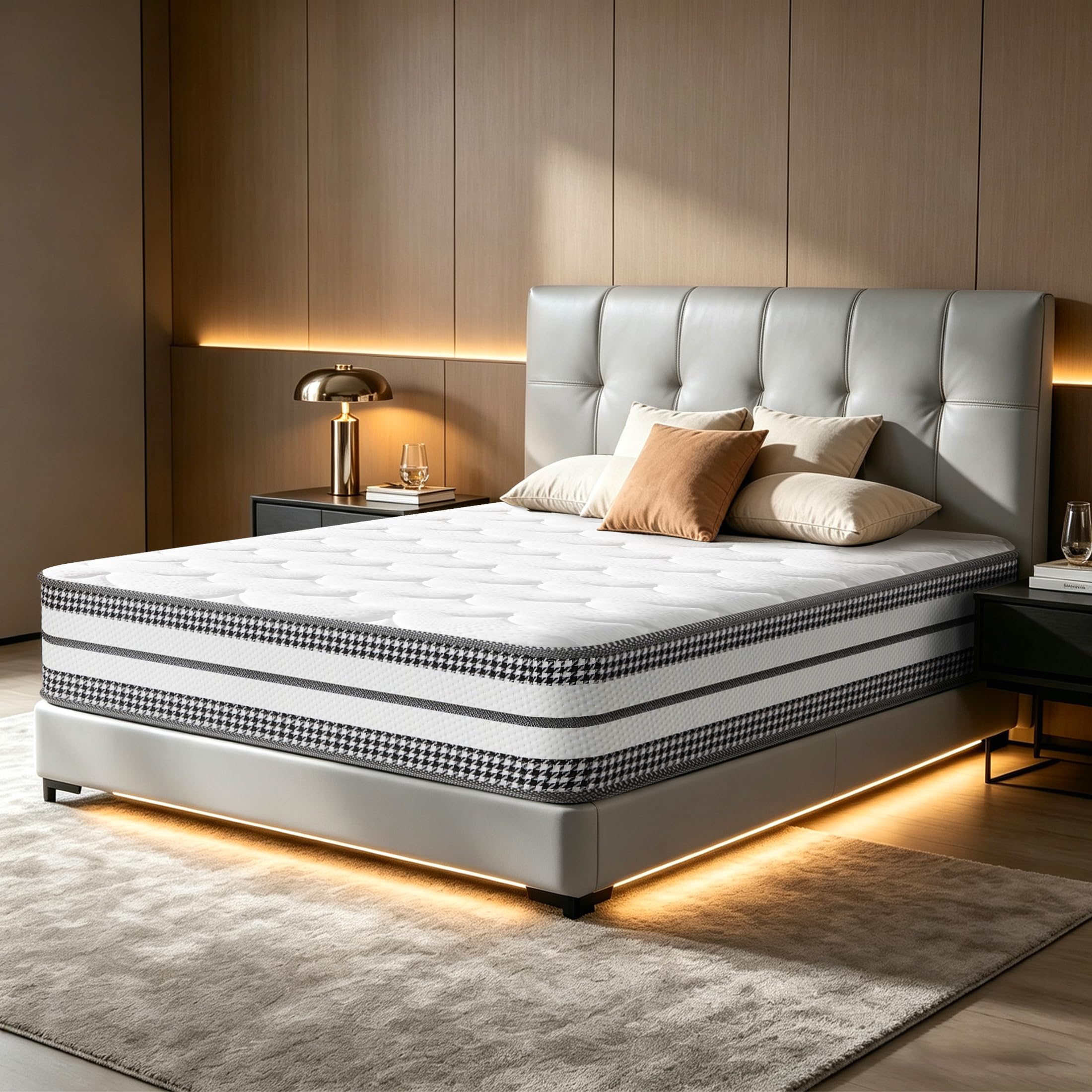 Matelas PerfectSleep 90x200 cm - Soutien Mousse à mémoire de Forme + Blue Latex - matelas Soulagement du dos - Mi-ferme - Respirant - 10 Zones - Haute Densité - Oeko-Tex - Durable -Épaisseur 26cm