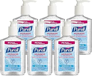 PURELL Advanced Hand Sanitizer Refreshing Gel, 9652-04-EC, 8 Fl Oz Pump Bottles, Pack of 6