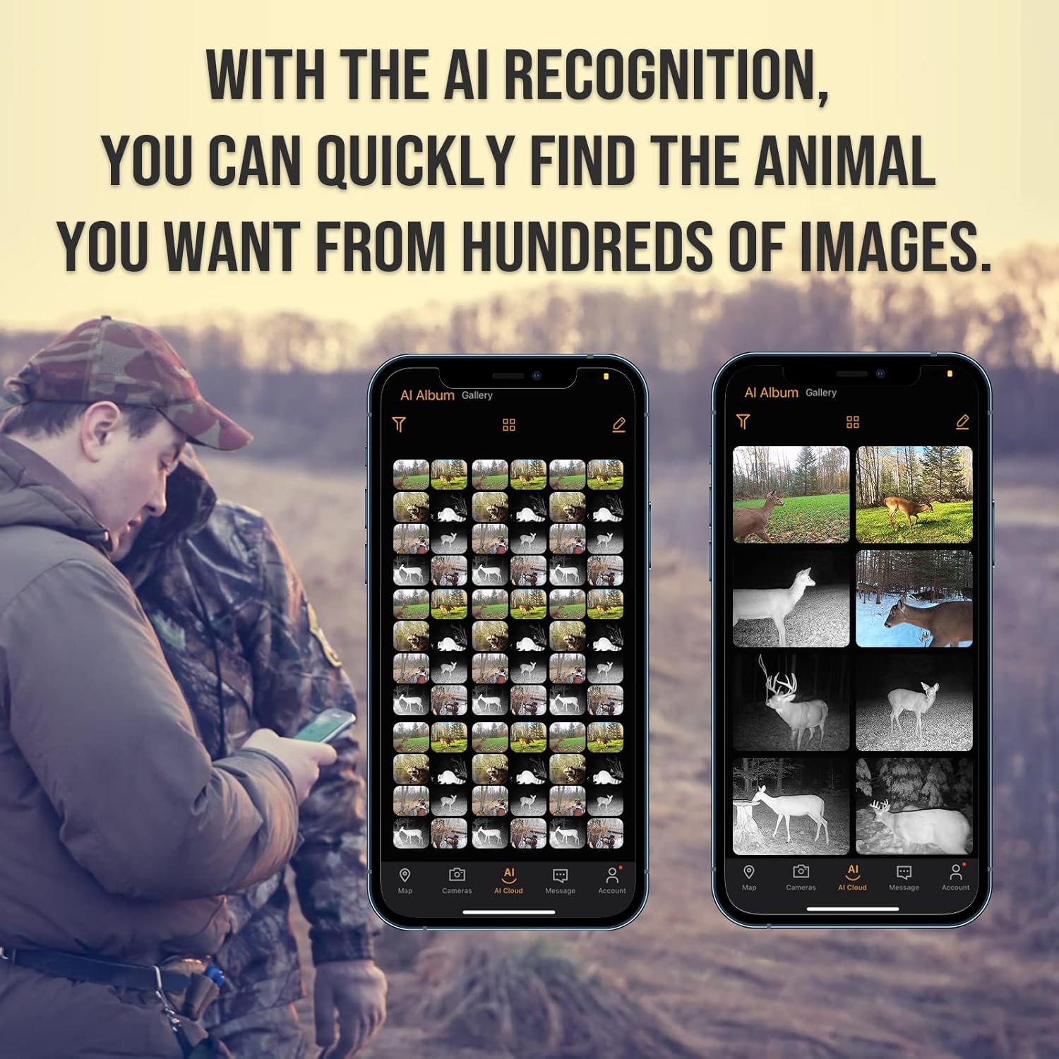 Cellular Trail Camera 480Ace, 4G IP66 Waterproof Hunting 1080P Game Camera with 52掳Wide-Angle 0.4s Trigger, No Glow Night Vision Motion with 32G SD Card for Wildlife Monitoring, APP Control