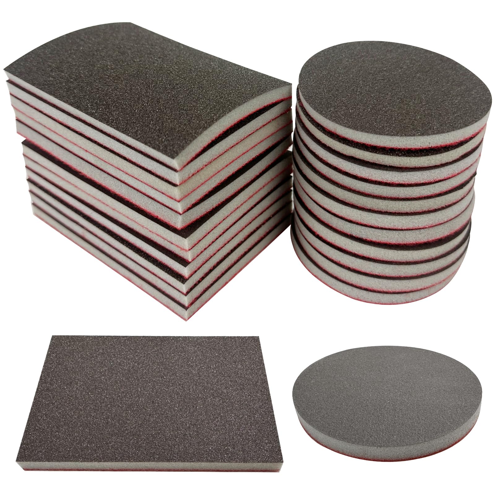 22 Pcs Grit Sanding Sponge Set,120-3000 Grit Flexible Foam Filled Sanding Pad,Wet And Dry Blocks Sandpapers Sheets for Wood & Metal,Railings,Furniture Polishing (2 Sizes,70 * 100 * 5mm,75 * 5.5mm)