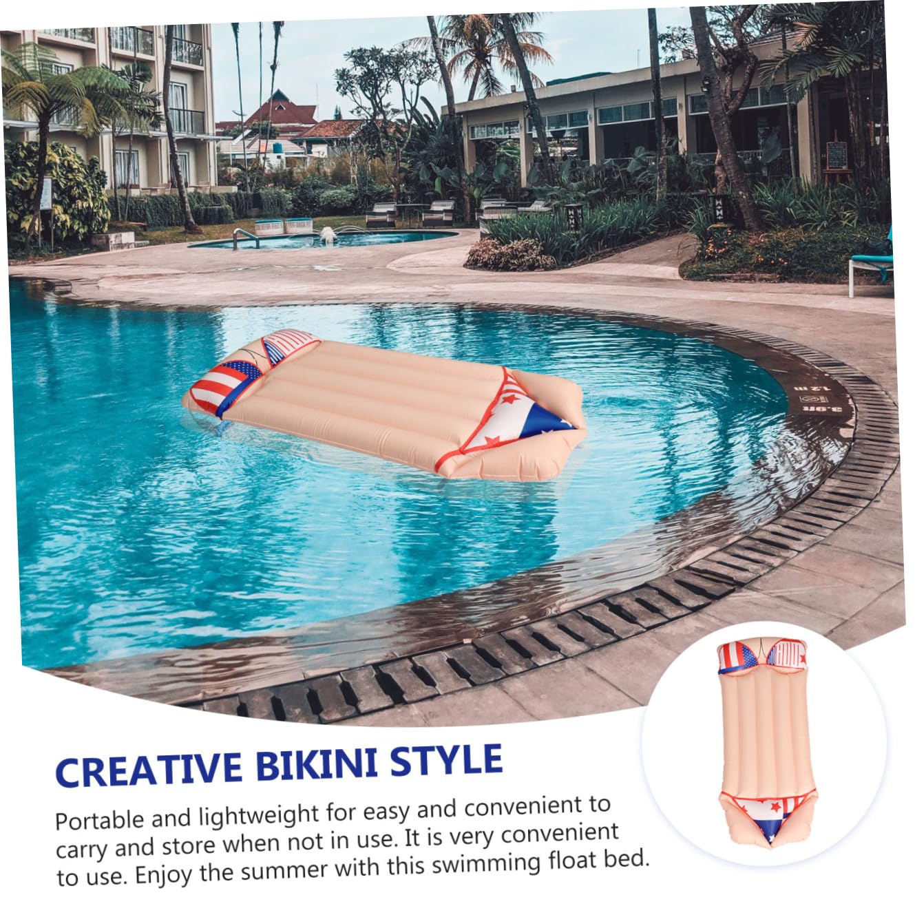 YARNOW Cama Flotante Inflable Estilo Bikini para Natación Colchoneta de Playa Inflable Colchoneta Flotante de Natación para Piscina y Playa