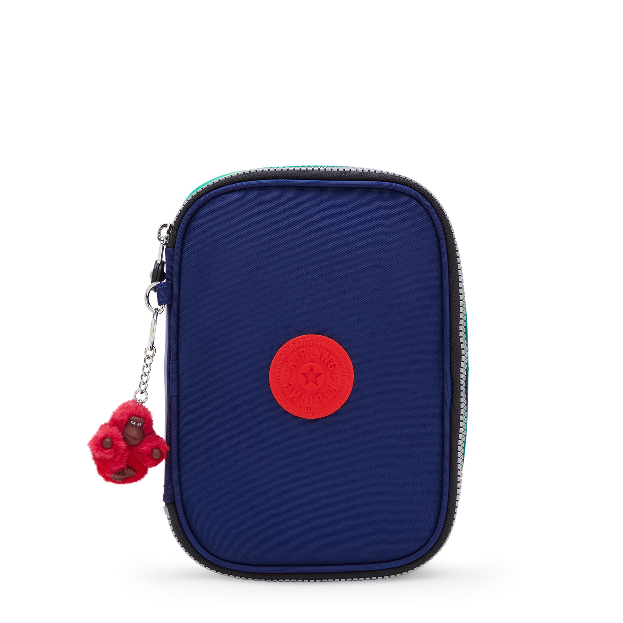 Kipling 100 Pens Astuccio, Organizer Astuccio Grande Leggero con Scomparti Multipli, Resistente Porta Accessori per Scuola & Viaggio - Escape Blue Bl