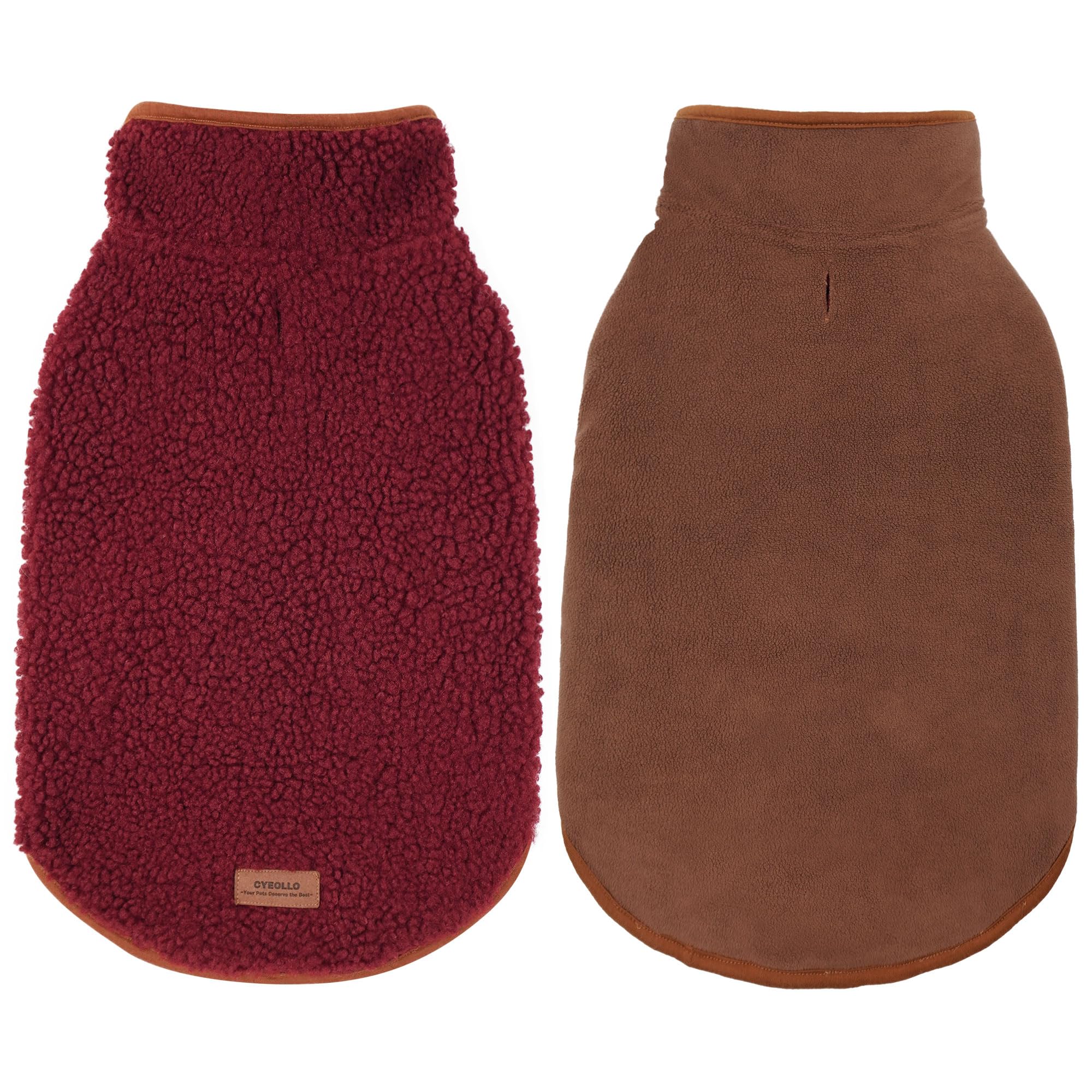 cyeollo Warm Dog Coat Sherpa Reversible
