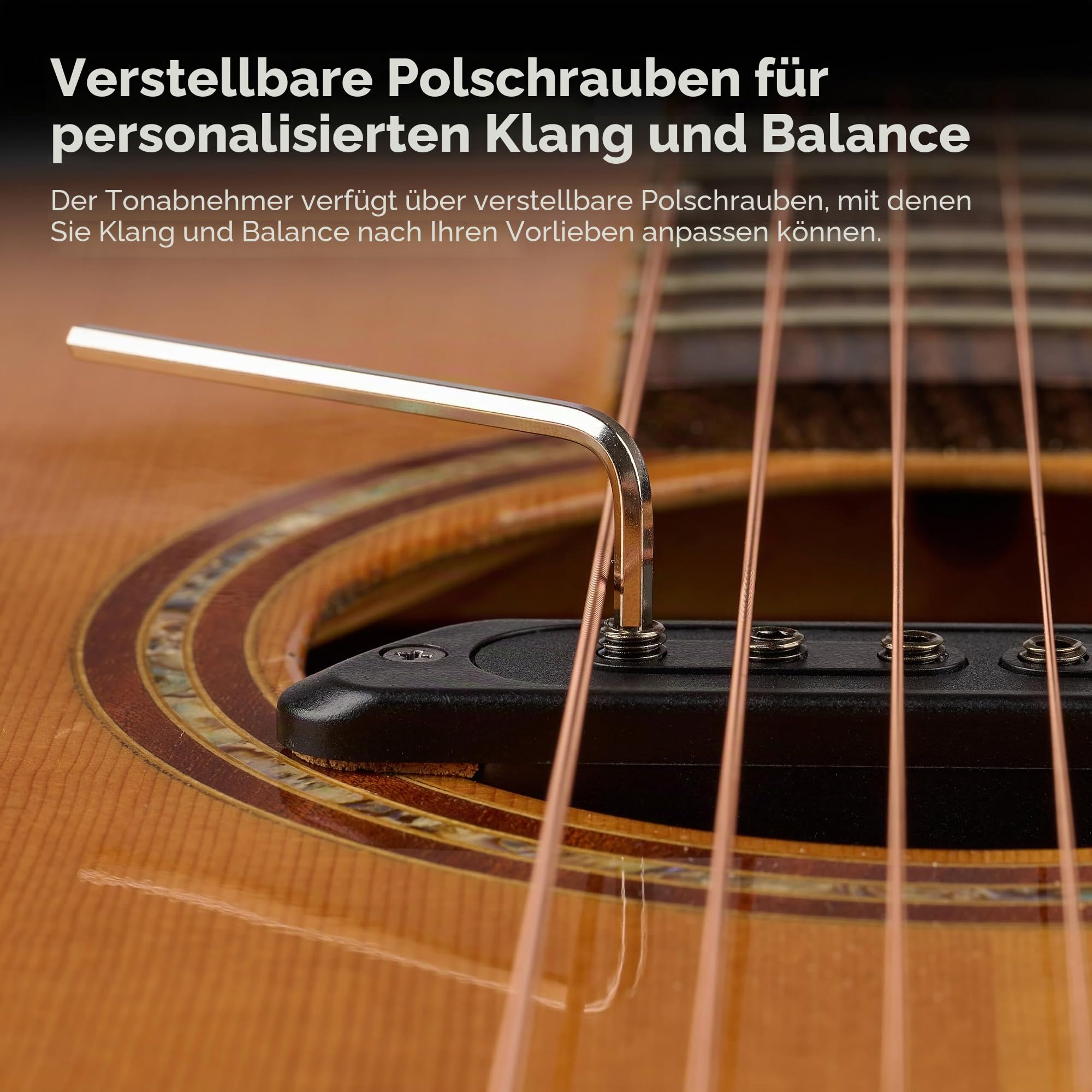 Amumu SP60 Tonabnehmer für Akustikgitarre, Humbucker, magnetisch, passives Schallloch, Tonabnehmer für Akustikgitarre