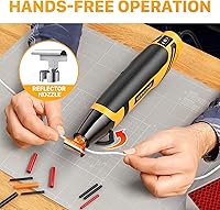 Vista 5 de SEEKONE Mini Heat Gun, 350W 2-Temp Settings 500℉ & 842℉（260℃& 450℃） Fast Heat Hot Air Gun Tool with Reflector Nozzle and 4.9Ft Long Cable Overload