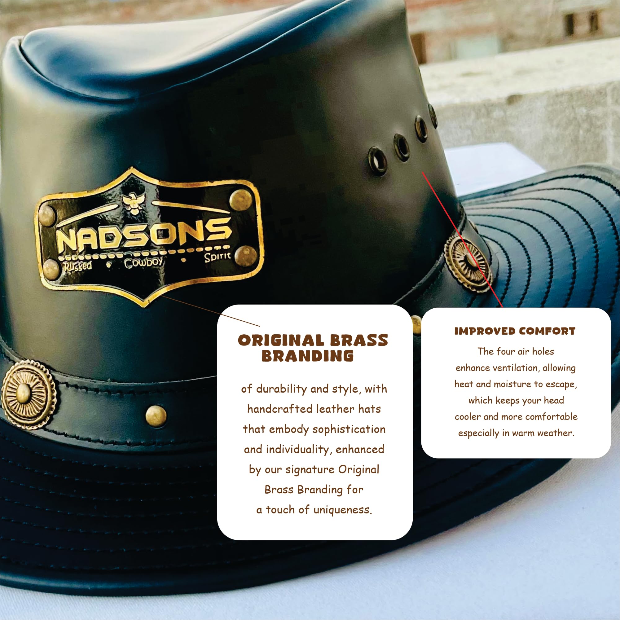 Nadsons Black Stallion Leather Hat: The Ultimate Blend of Strength and Style (US, Alpha, XX-Large, Black Stallion)