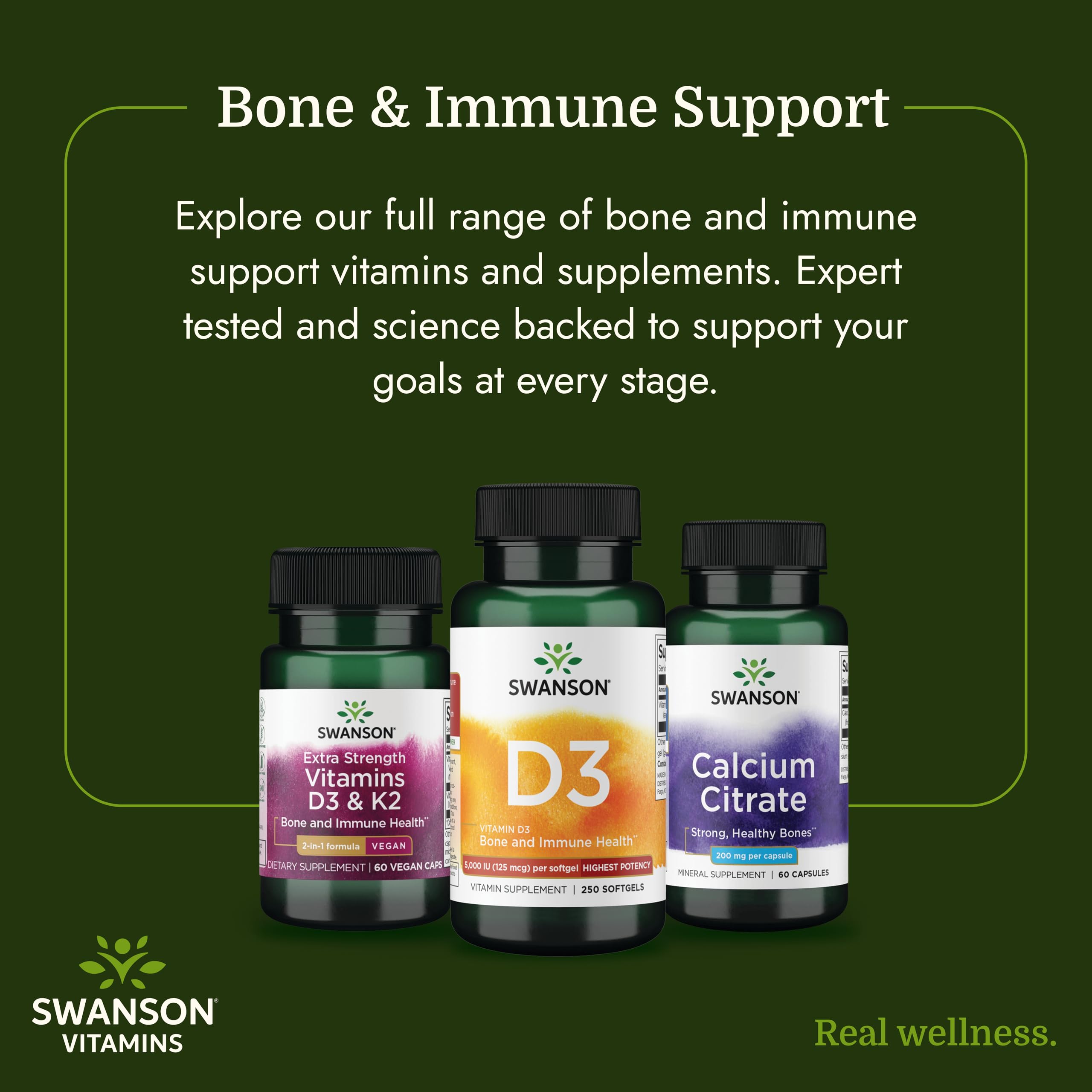 Swanson Vitamin D3 5000 IU Softgels, Cholecalciferol, 125 mcg (250 Count) — Amazon image 6