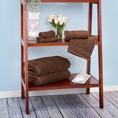 Miniatura 2 de Bedford Home Juego de toallas de secado rápido, 100% algodón, sin torsión, calidad de hotel y spa, suaves, ligeras y altamente absorbentes, para