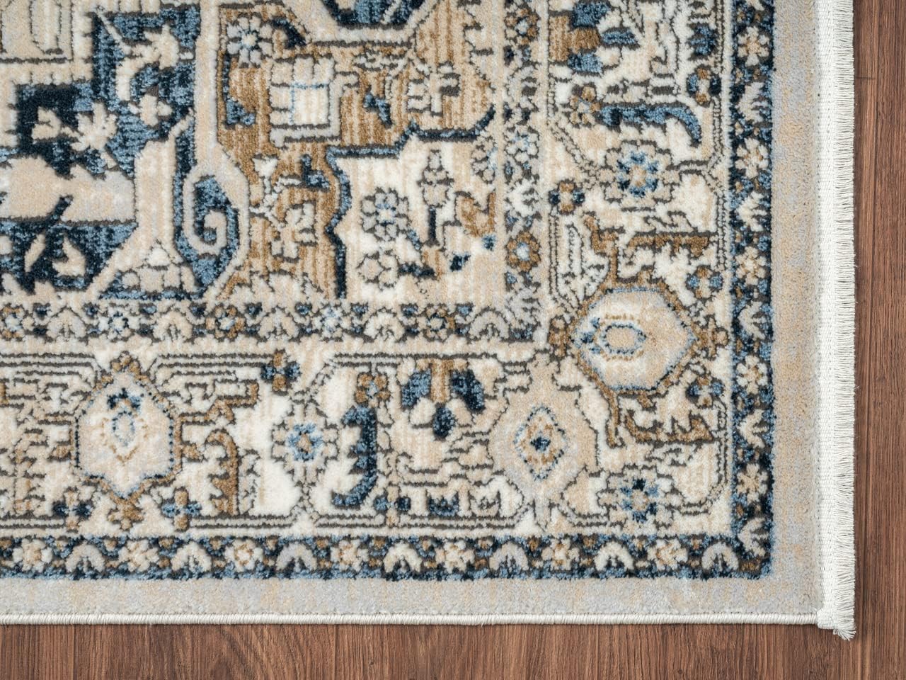 Abani Savoy Collection Area Rug - Blue and Green Vintage Design - 5'3"' x 7'6" - Easy to Clean - Durable for Kids and Pets - Non-Shedding - Medium Pile - Soft Feel - for Living Room, Bedroom & Office
