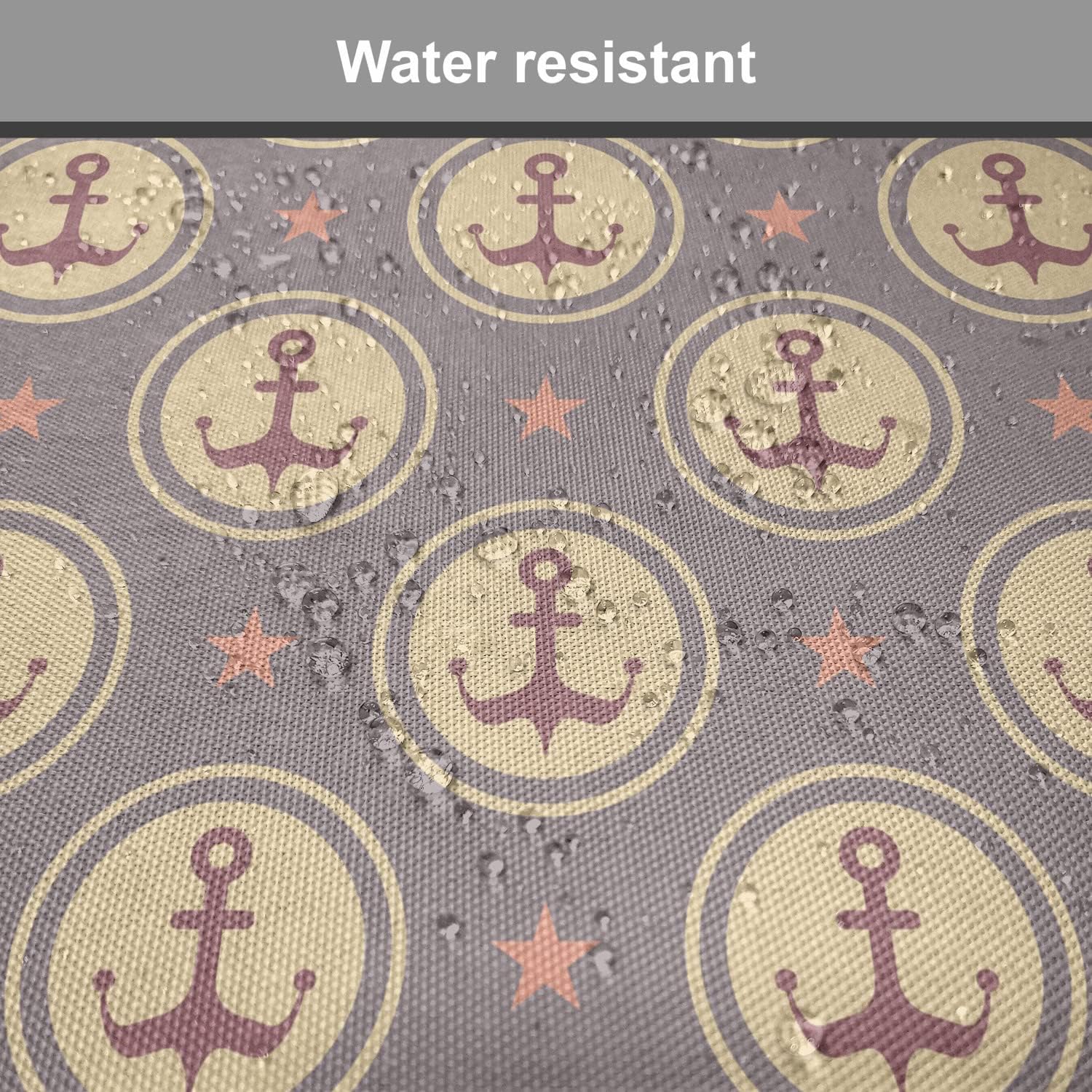 Ambesonne Anchor Chair Seating Cushion Set of 2, Maritime Pattern with Circles Stars Boating Sailing Themed Illustration, Anti-Slip Seat Padding for Kitchen & Patio, 16"x16", Mauve Sand Brown Coral