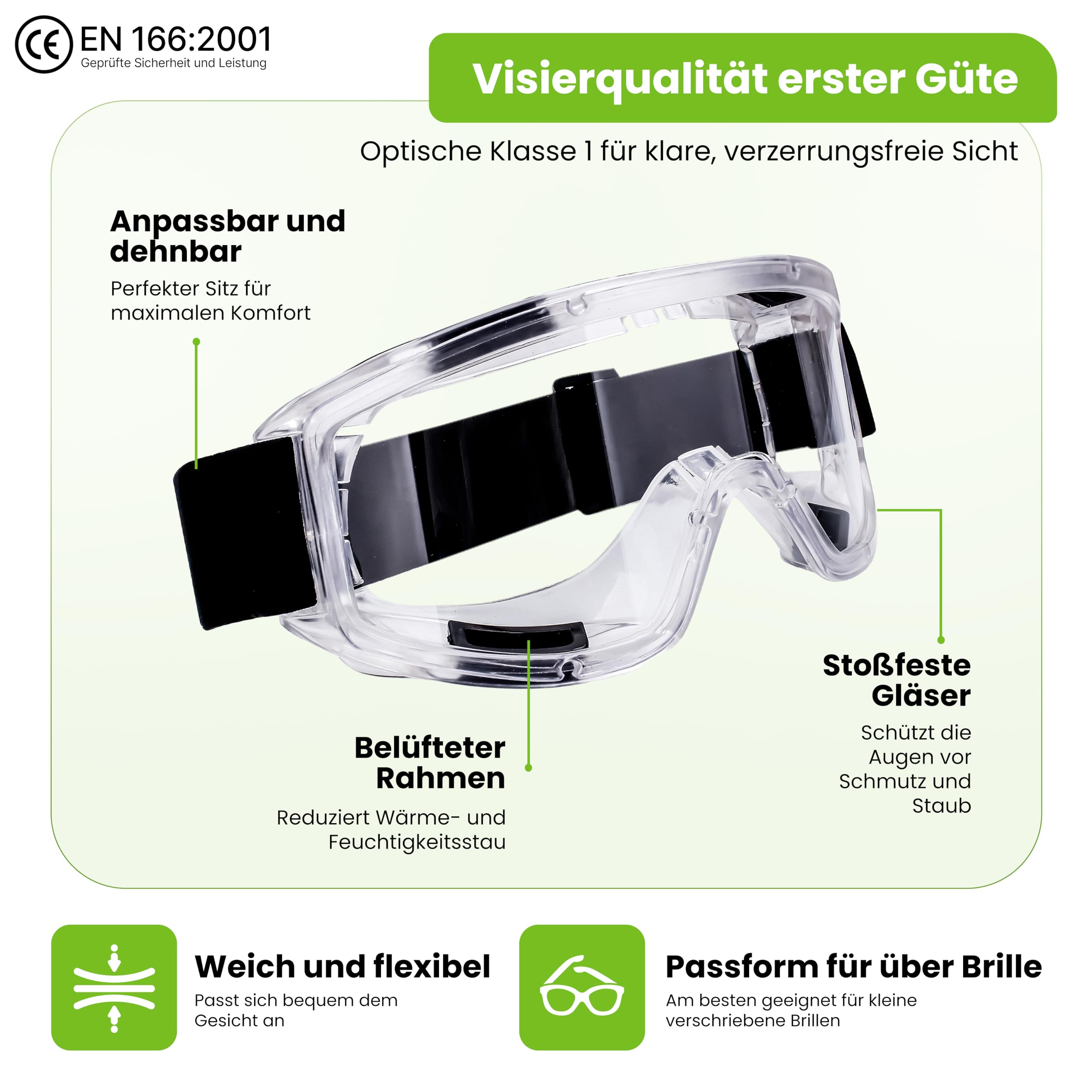 AirGearPro G-500 Atemschutzmaske mit A1P2 Filter, Gasmaske Staubfilter und Schutzbrille für Lackieren
