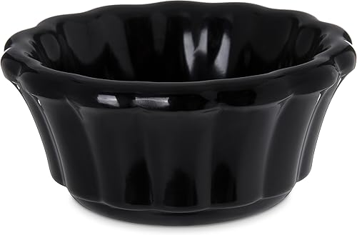Carlisle FoodService Products 4394303 Ramequín festoneado de melamina, 2 onzas, negro