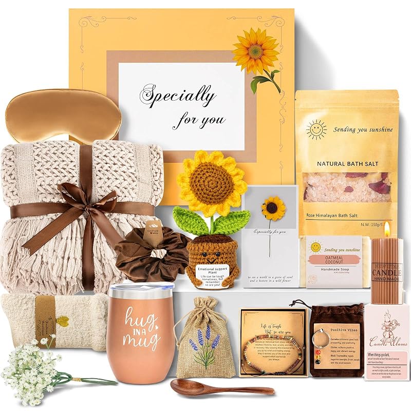 Uongeod Kit-presente feminino com manta, sais de banho e caneca térmica, modelo UO-GiftBox777, 1 unidade