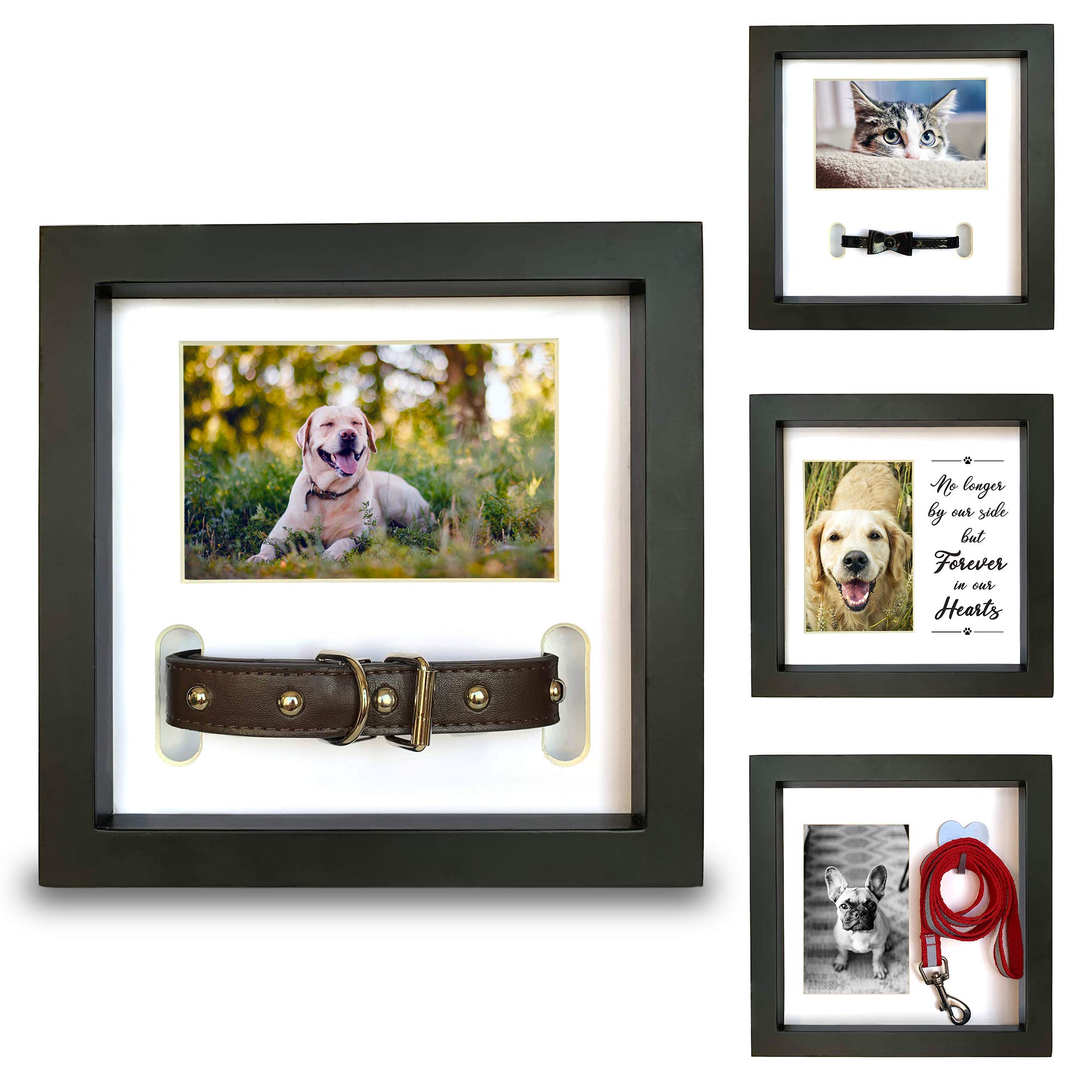 Dog Memorial Picture Frame with 5 Display Options- Dog Collar Memorial Frame Gift - Cat or Dog Pet Loss Gift for a Grieving Friend - Pet Remembrance Gift and Sympathy Photo Keepsake