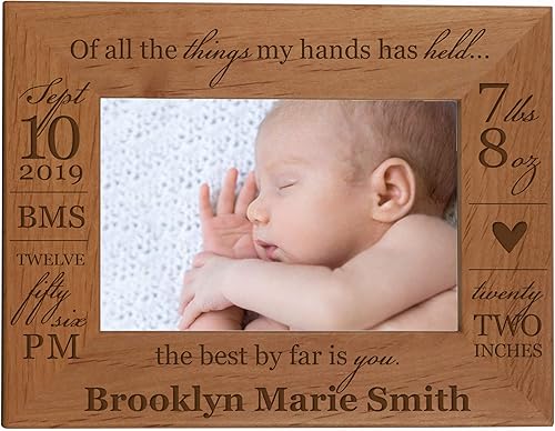 Miniatura 10 de LifeSong Milestones Marcos de bebé personalizados para niños y niñas, marco de fotos para anuncios de nacimiento, guardería o dormitorio, marcos