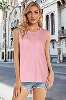 Vista 5 de Camisetas sin mangas para mujer, de verano, informales y holgadas, blusas tipo túnica