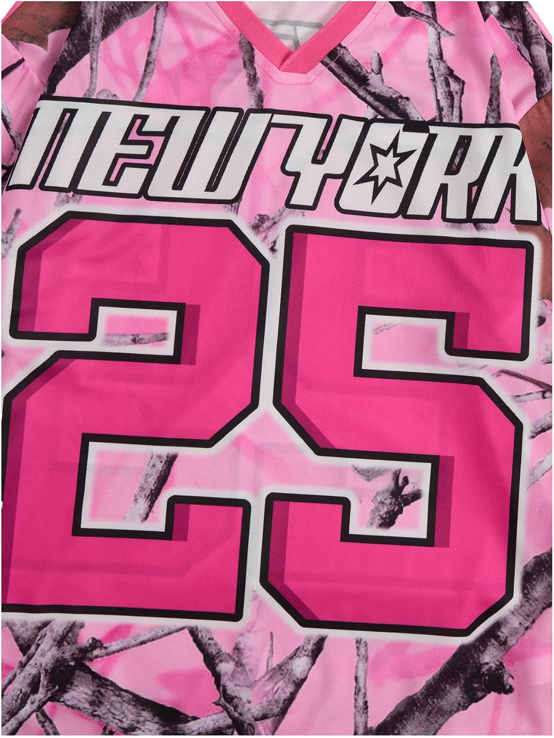 Men's Jersey T Shirt Number Graphic Tees Long Sleeve V Neck Oversized Tee Shirt Streetwear - Image 5