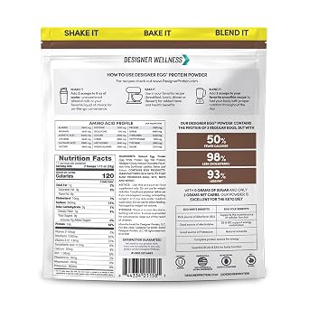 Designer Wellness Designer Egg Protein Powder, 12.4 oz Dutch Chocolate and 12.4 oz Classic Vanilla Bundle