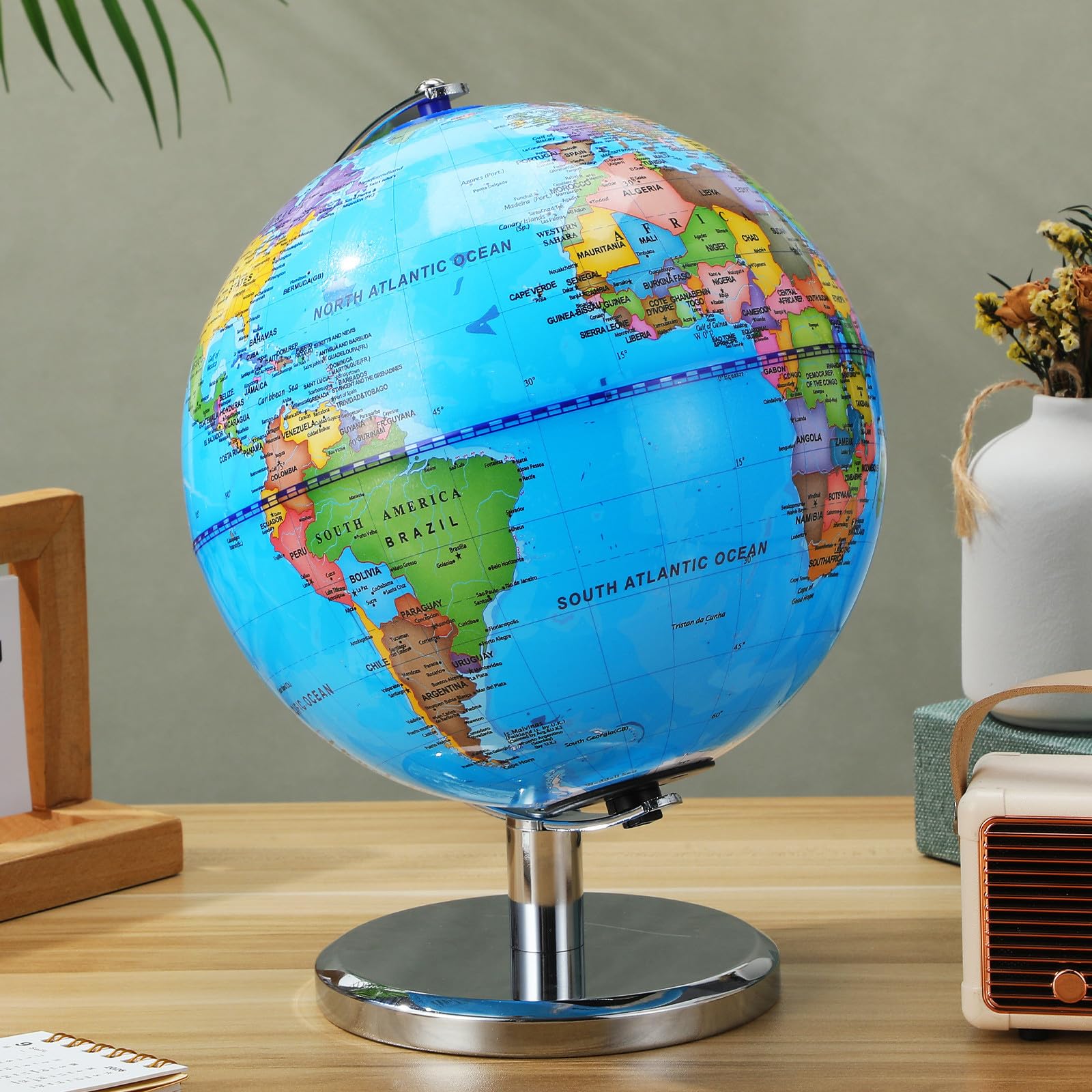 Globo Terráqueo con Soporte de Poliestireno Iluminado Educativo