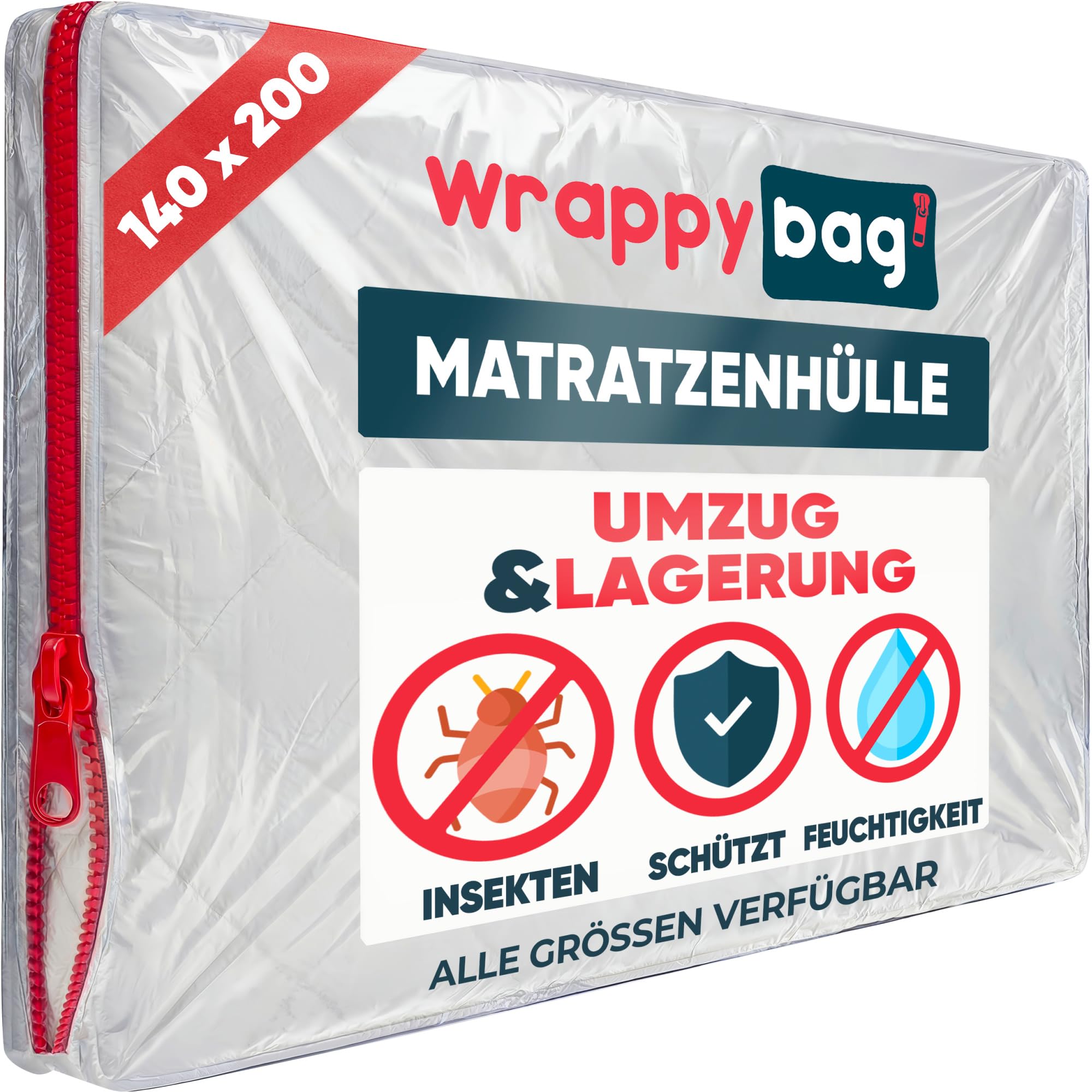 Produktbild von WRAPPYBAG 10er Set XXL-Aufbewahrungstaschen – 75x36x38 Cm, Wasserdicht, Mit Verstärkten Griffen – Für Umzug, Kleidung & Bettwäsche