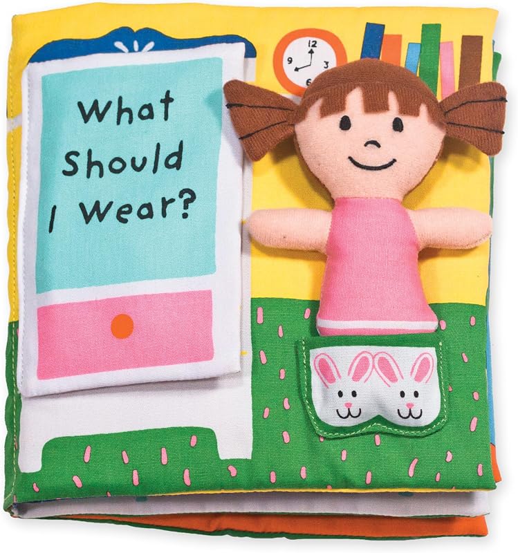 Libro de actividades para bebés suave de Melissa & Doug: ¿Qué debo ponerme?
