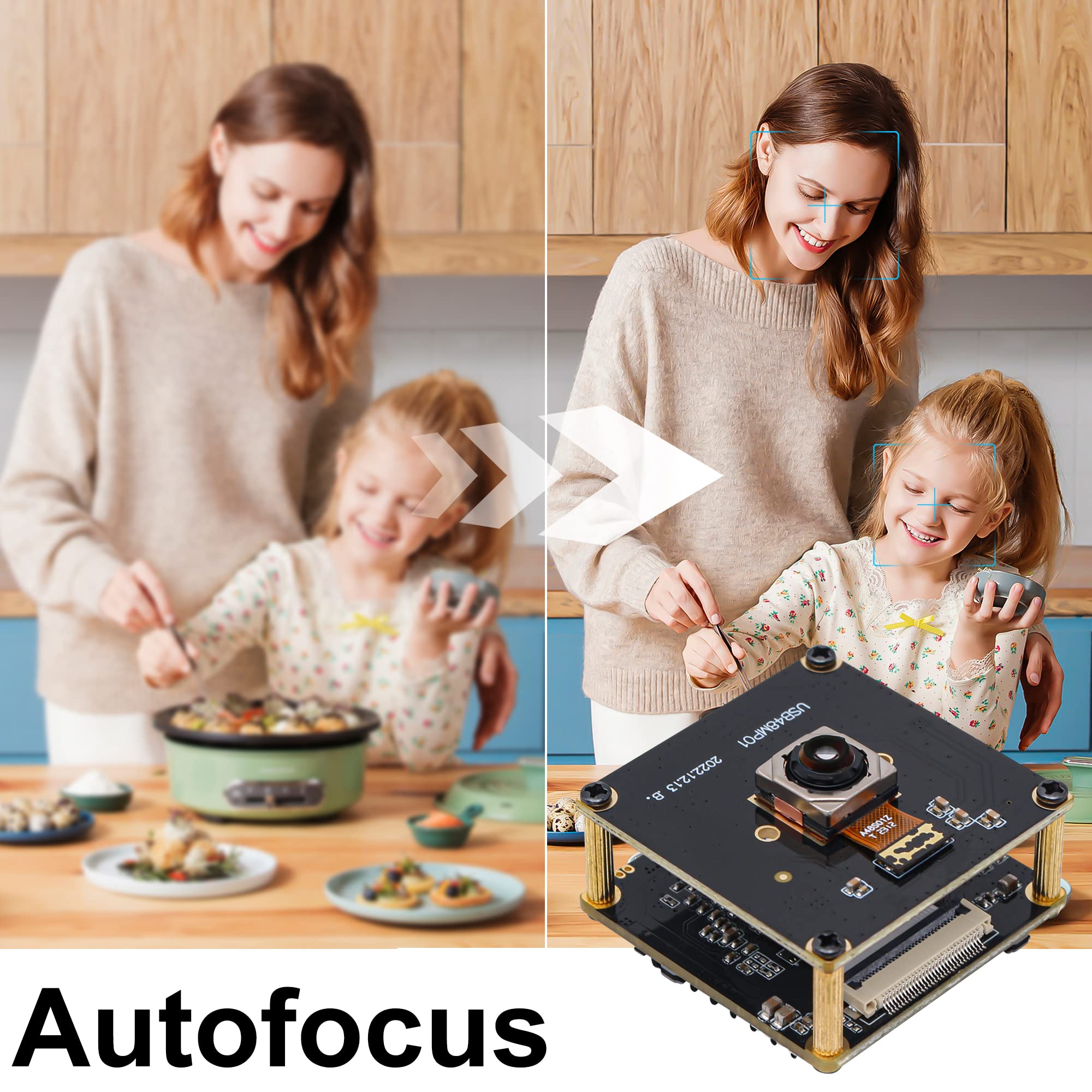Svpro Modulo fotocamera USB autofocus 48MP scheda industriale fotocamera 8000x6000 ad alta definizione per altimetro, messa a fuoco automatica UVC Plug and Play Camera per Machine Vision