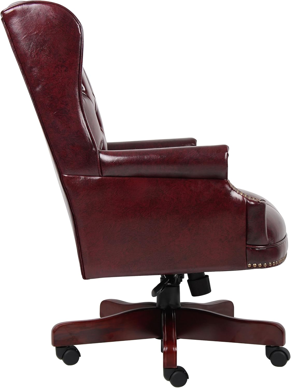 Boss Office Products B800-BY Wingback Traditional Chair in Burgundy