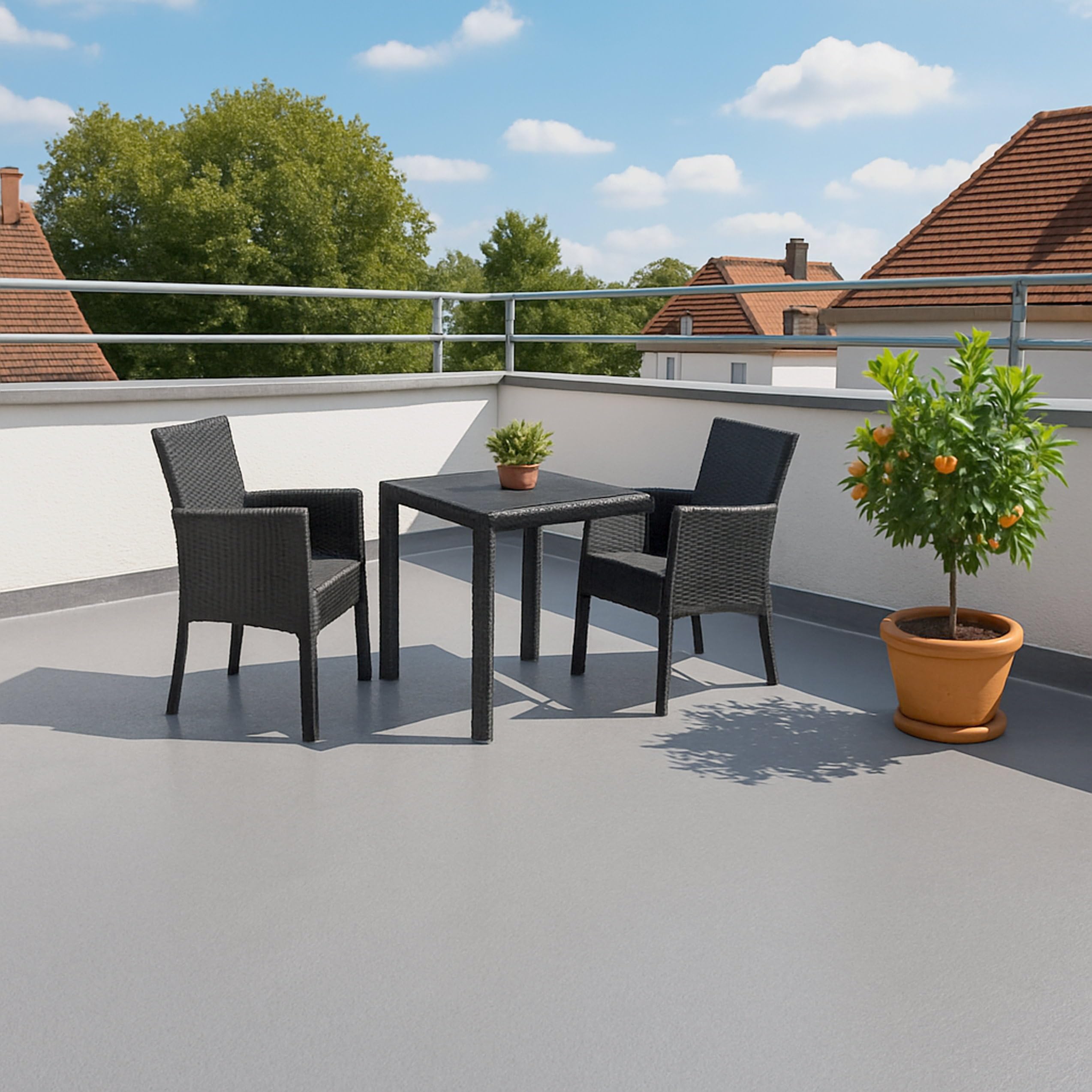 Dynamic24 10 Liter Flüssig Kunststoff 2x 5L Acryl Bodenbeschichtung 100m² Betonfarbe Beton Beschichtung (Kieselgrau)