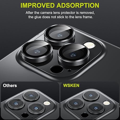 Miniatura 5 de WSKEN Protector de lente de cámara para iPhone 14 ProiPhone 14 Pro Max, modo de disparo nocturno Protector de pantalla de vidrio templado HD,