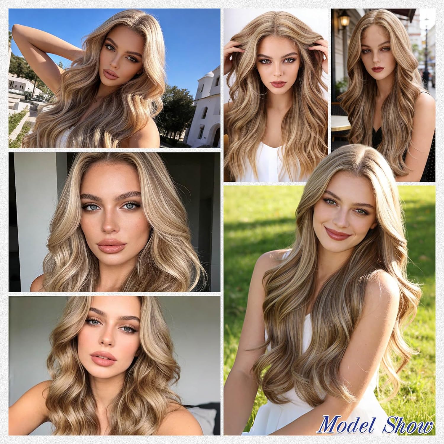 WIGENIUS Lace Front Wigs 24 Inch Long Curly Synthetic Wig for Women - Matte Honey Tea Brown Middle Part Wig with Baby Hair, Hand-Tied Scalp, Soft Breathable Heat Resistant Hair for Natural Looking