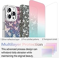 Vista 29 de I-MGAE-IN-AR - Funda diseñada para iPhone 12 y 12 Pro, diseño de mariposa plateada brillante, funda protectora de poliuretano termoplástico, suave