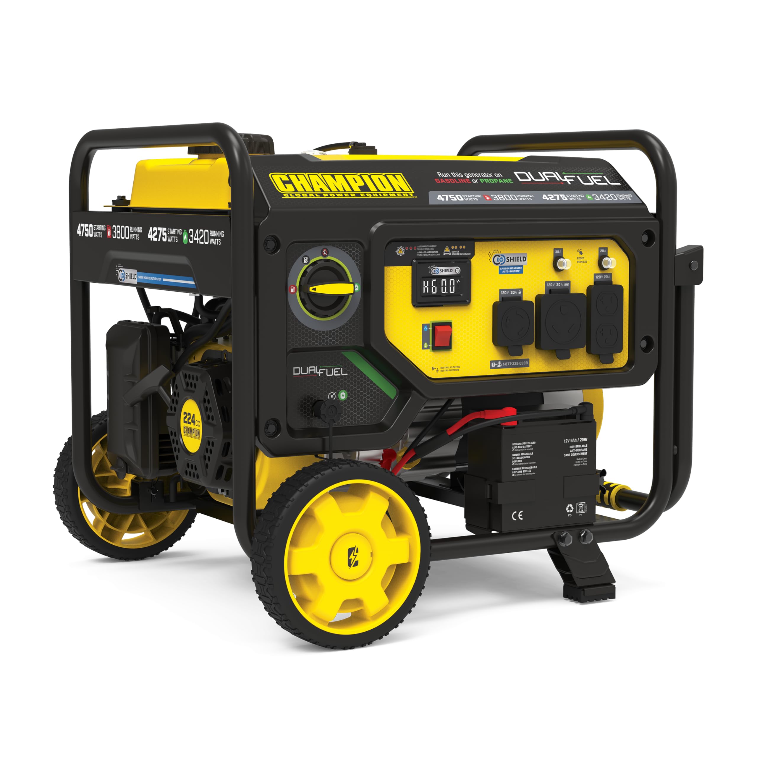 Champion 4750-Watt Dual Fuel Electric Start Generator