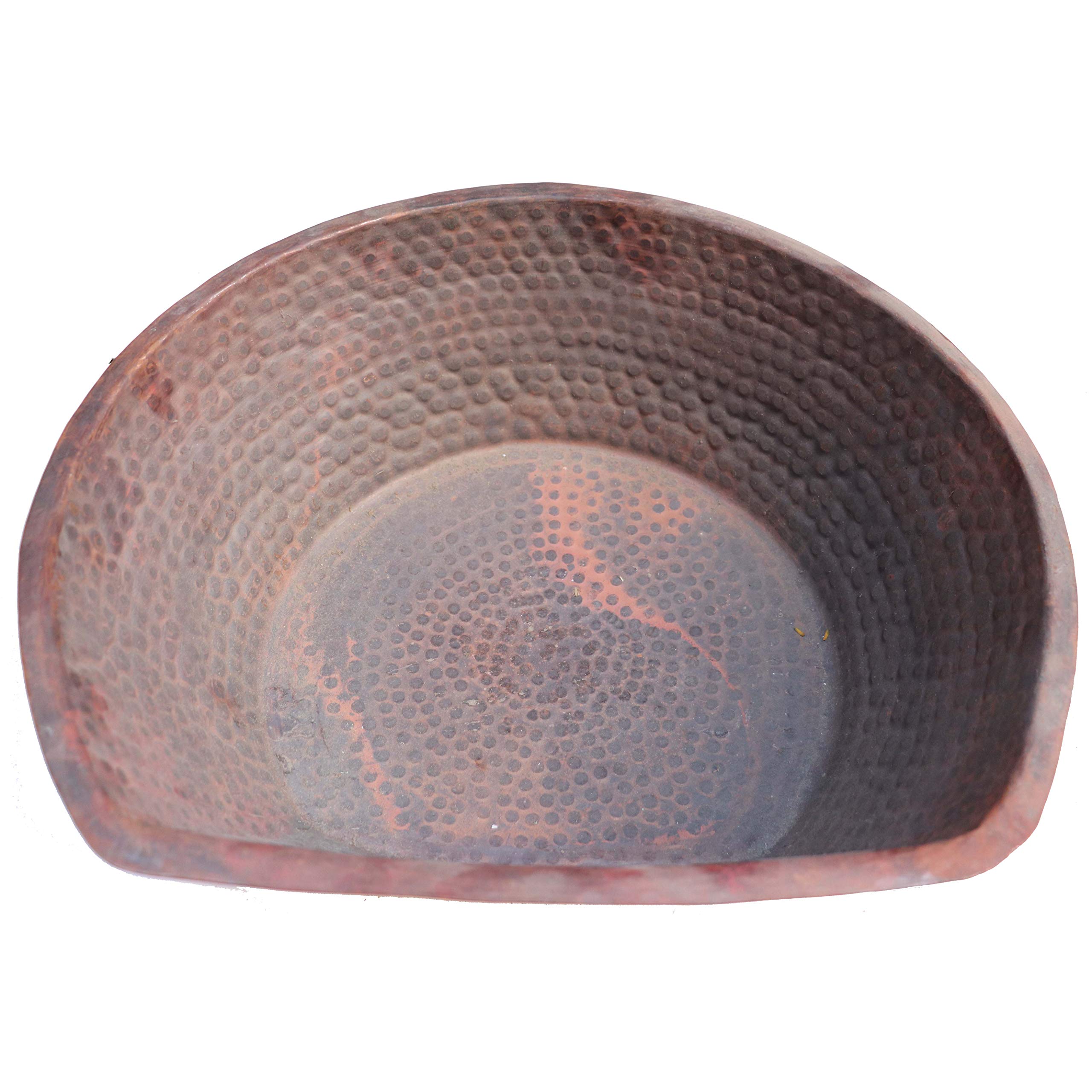 Rustic Copper Demilune Half round Bowl Foot Bowl