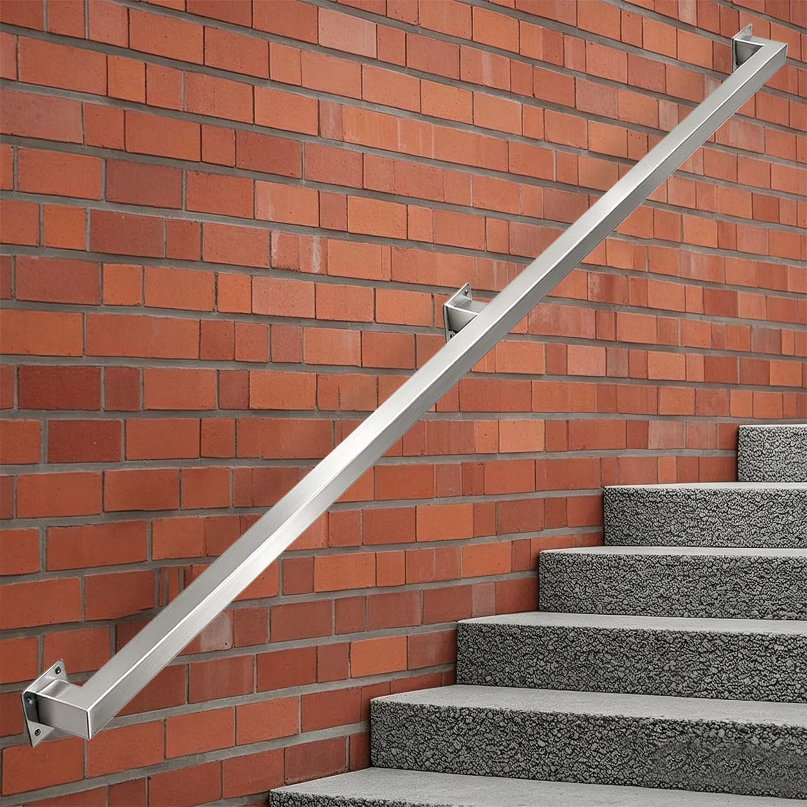 Stainless Steel Handrail, Outdoor Grab Rail, 1m 1.5m 2m 3m 5m Stairs Handrail Banister Rail, Wall Balustrade Foot Rail Support Handle Safety Grab Bar(18ft/540cm)