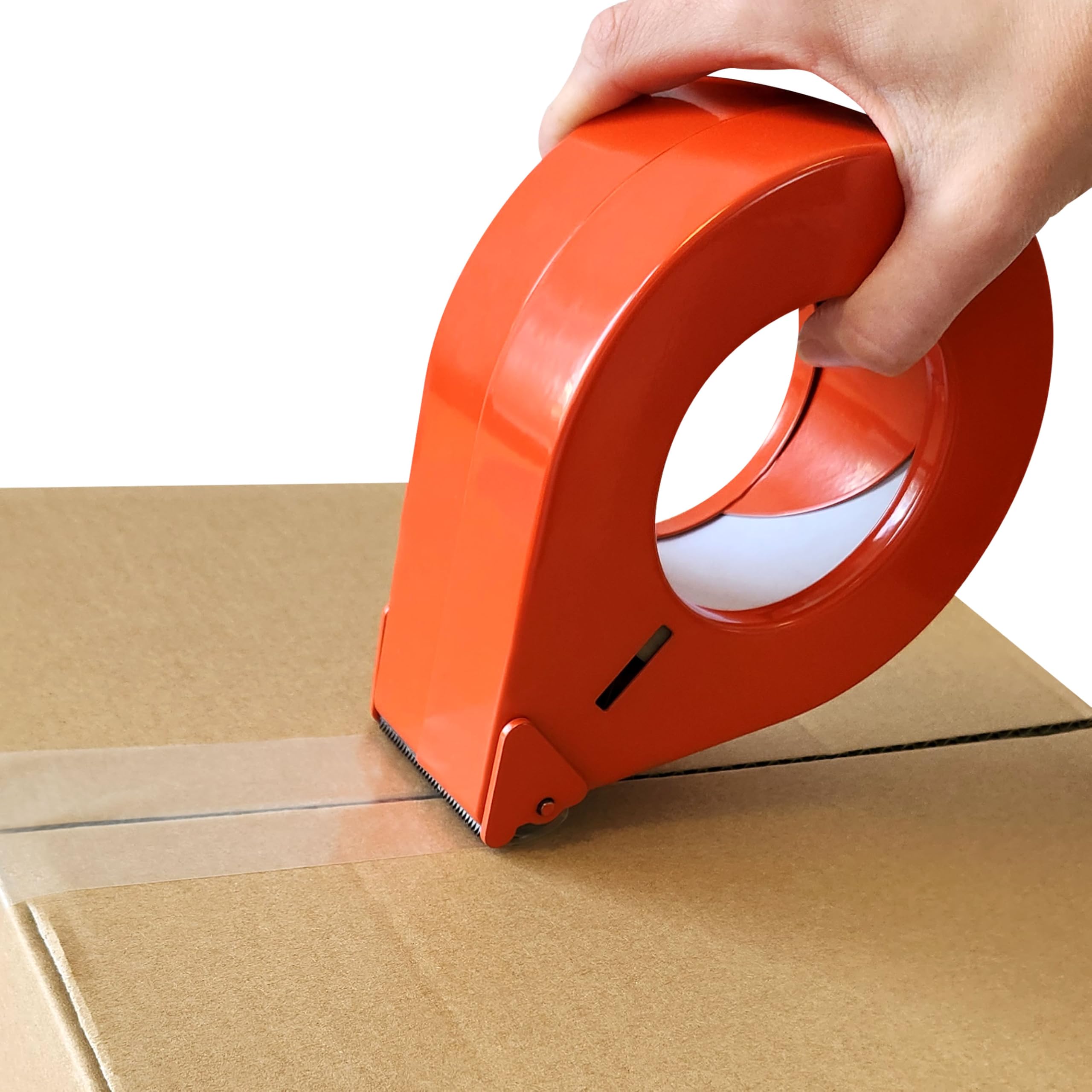 KLEBESHOP24 Packbandabroller aus Metall bis 50 mm Breite | Für einseitiges Klebeband und Packband, zum Verschließen von Paketen und Kartons