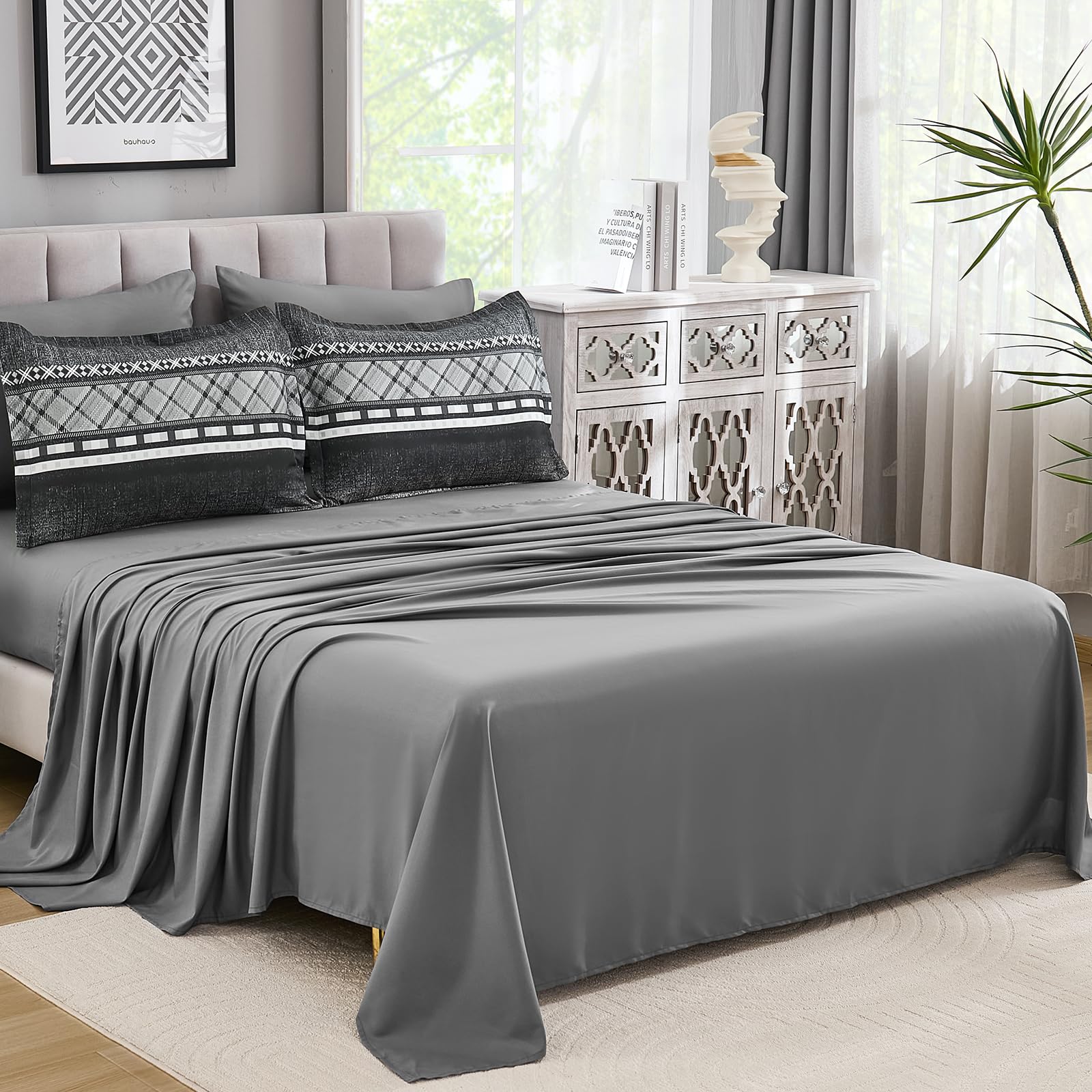 WONGS BEDDING Gestreiftes Schmusetuch Set 8-teilig Tröster Bettwäsche-Set-YS01AB091442Q8U-A