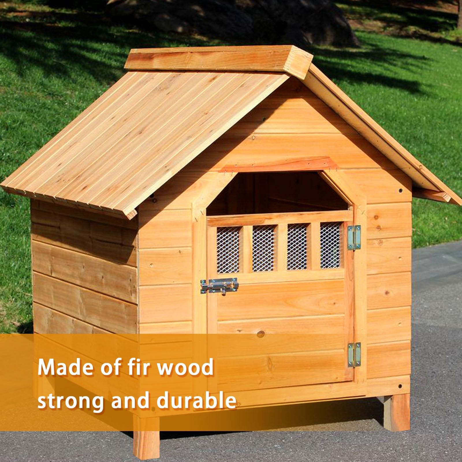Hundehütte outdoor große hunde, hundezwinger outdoor, herausnehmbarer Boden, Erhöhter Sockel, hundehütte klein, hundehütte isoliert, hundehütte klein, mit Regenschutz/Baumwolle/Kissen(56x45x48c