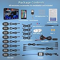 Vista 6 de 8Pods Luces LED RGB de Metal para Rocas con Control Remoto APP/RF, Luces de Resplandor Inferior Multicolor Impermeables para Vehículos con Modo