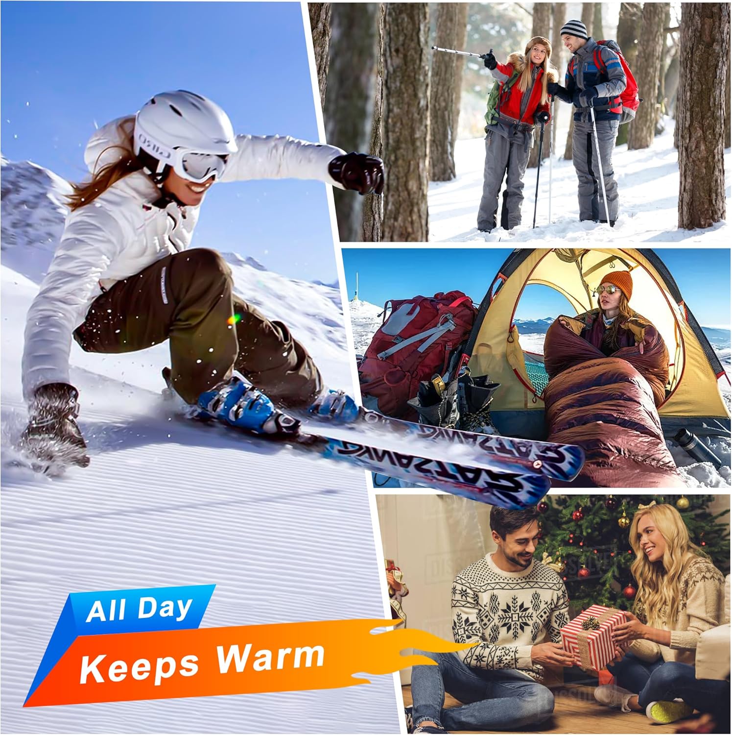 Heated Socks for Women, 4000mah Rechargeable Electric Socks Up to 10H, Red Battery Thermal Socks Winter Washable Warm Foot Warmers for Walking, Skiing, Working