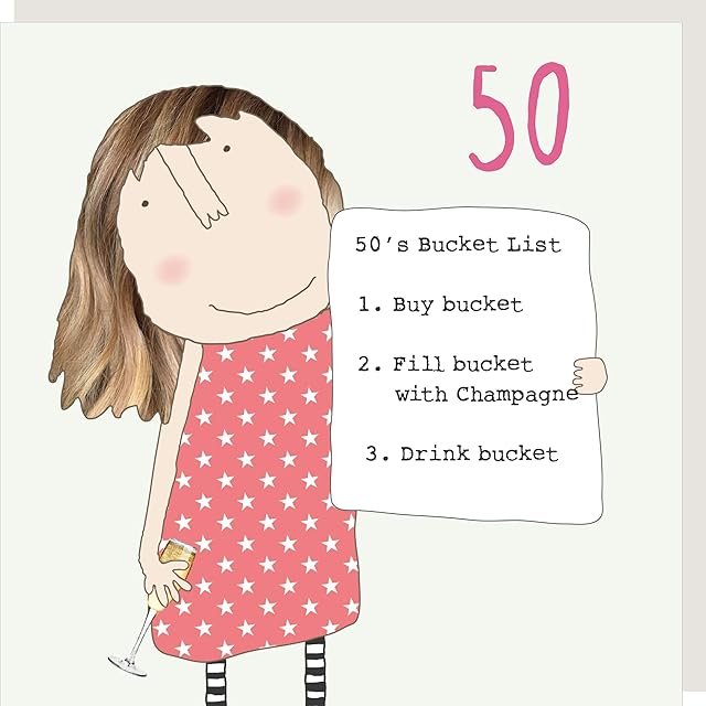 Rosie Made A Thing Bucket List Female 50th Birthday Card Greeting Cards GFA010