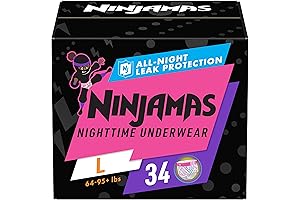 Ninjamas Nighttime Bedwetting Underwear - Girls L