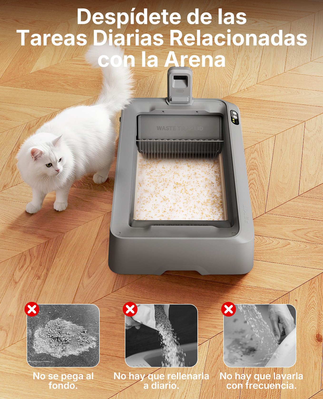 PETKIT Set de Arena Cristalina para Gatos, Monitor de Orina, para PUROBOT Crystal Duo Arenero Gatos Autolimpiable, Recogida Dual de Residuos, Bandeja Reemplazable, Control de Olores, 4 Piezas