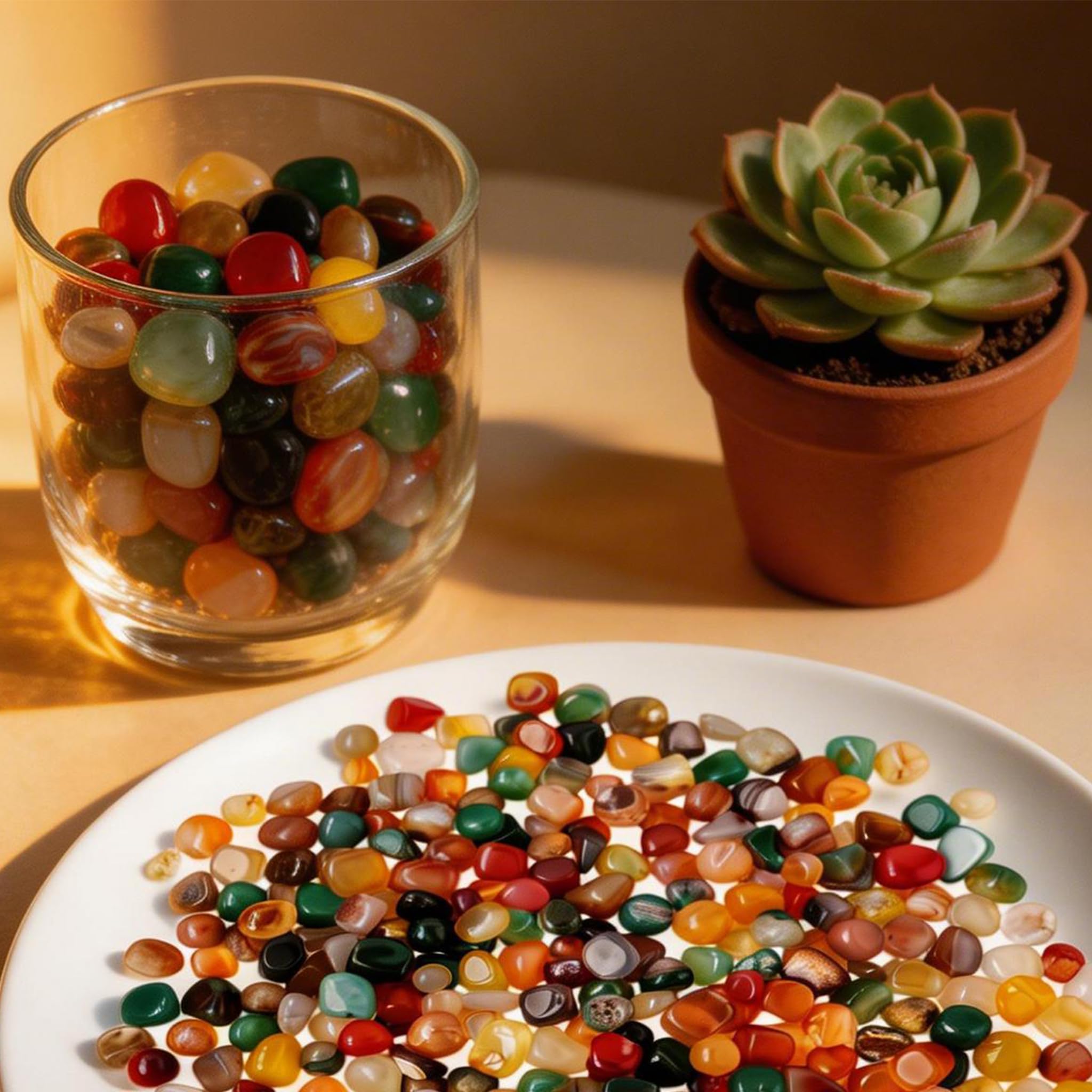 400 g kamienie dla dzieci, Tumbled Stones 11-25 mm półszlachetne mieszanka do poszukiwania skarbów, urodzin, dekoracji i zestawów kamieni szlachetnych